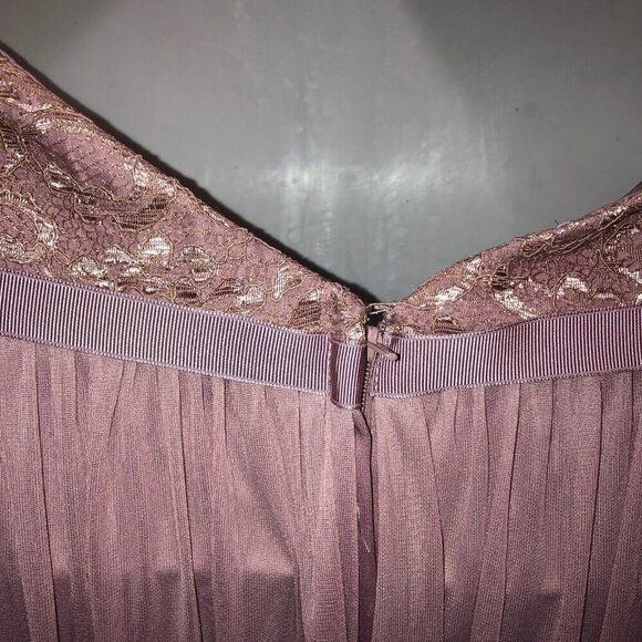 Davids Bridal Size 4 Rose Gold Backless Sleeveless Bridesmaid Maxi Dress Damaged - Picture 12 of 16